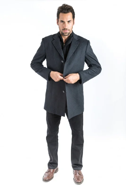 Grey Classic Fit Overcoat