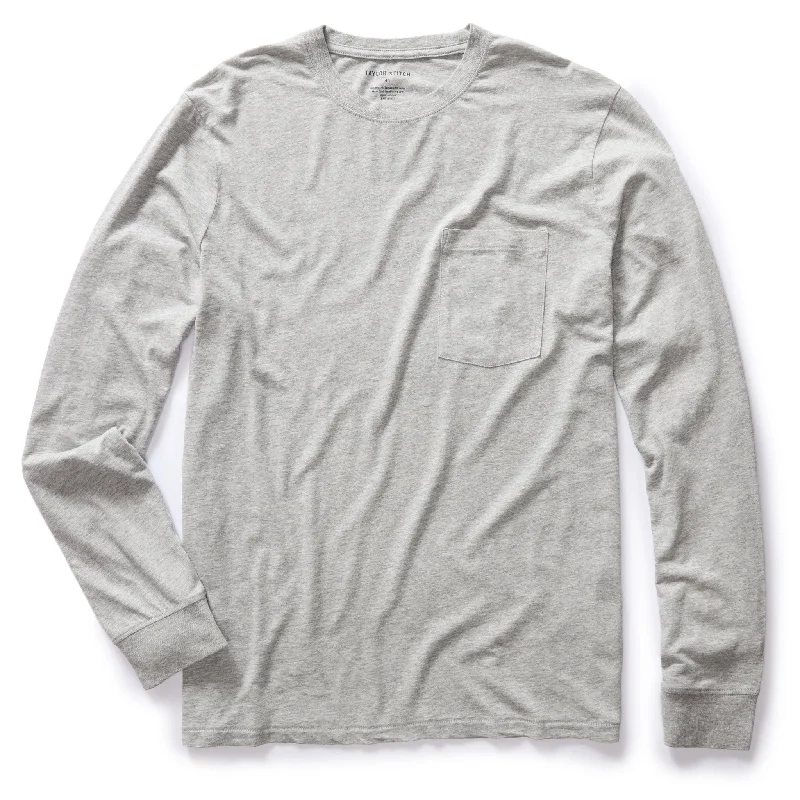 The Cotton Hemp Long Sleeve Tee in Heather Grey