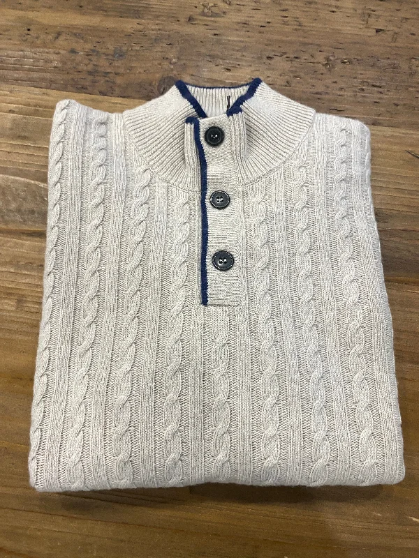 Hagen Carmel Cable Knit Sweater