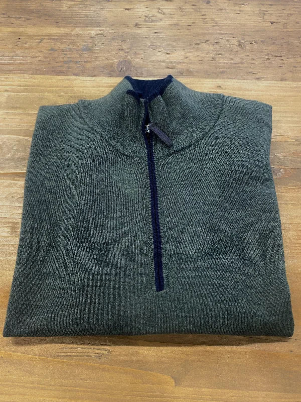 Hagen Carmel Quarter Zip Forest Green