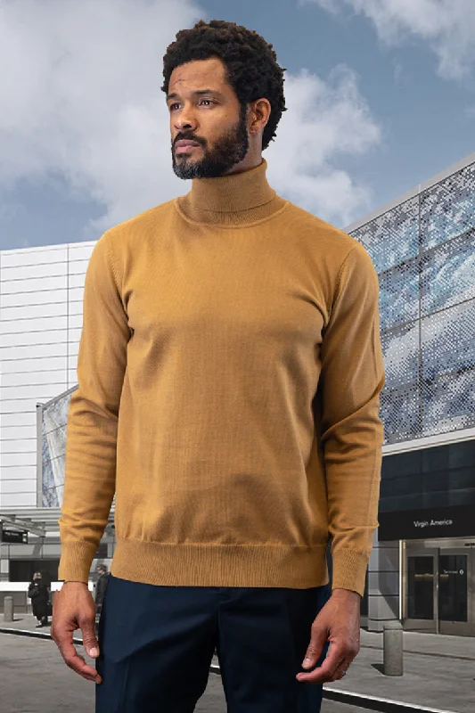 Men's Desginer Wool & Cashmere Dress Sweater in Copper