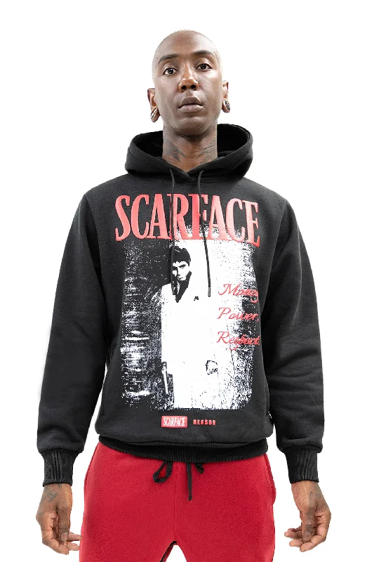 Men's Scarface Money Power Respect Graphic Print Hoodie