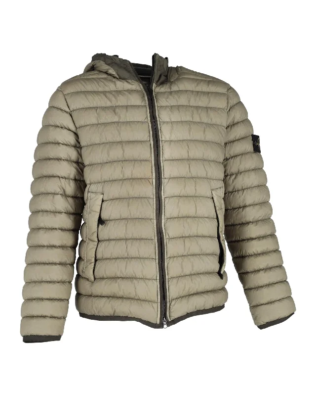 Green Lightweight Hooded Down Puffer Jacket