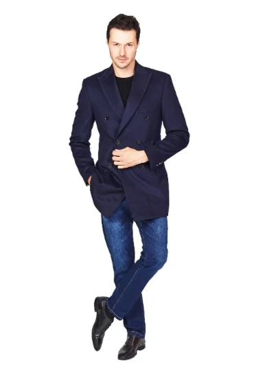 Navy Double Breasted Coat