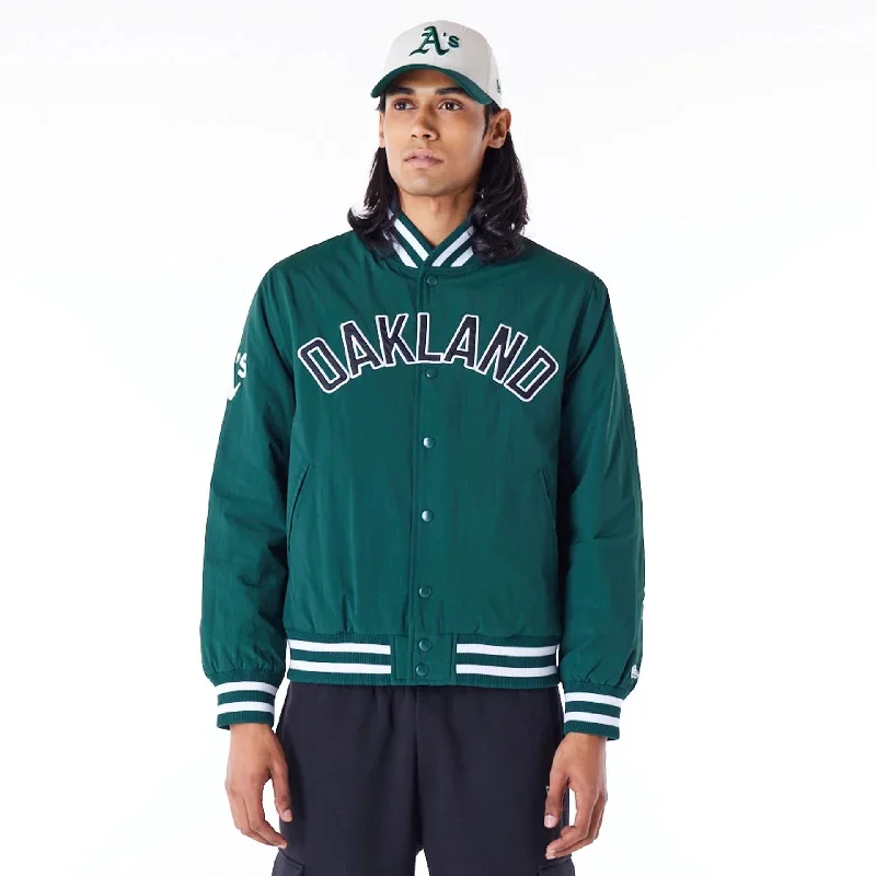 Oakland Athletics MLB Wordmark Dark Green Bomber Jacket