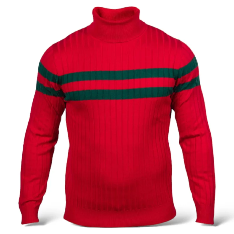 Prestige Designer "Southshore" Turtleneck (Red/Green)