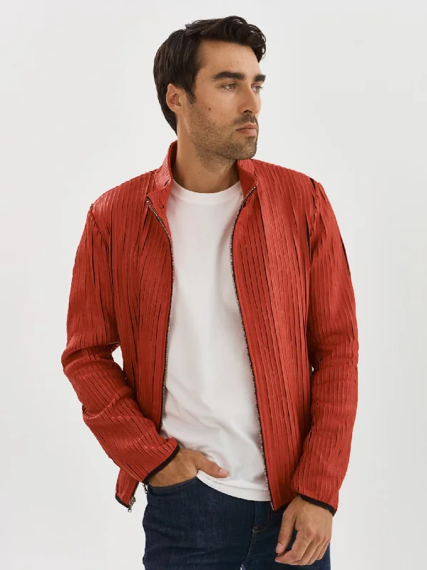 Win Leather Jacket- Red