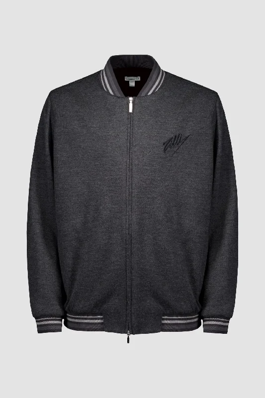 Zilli Grey Signature Embroidery Bomber